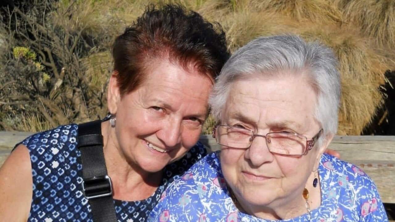 Manuela Caluzzi with her mother