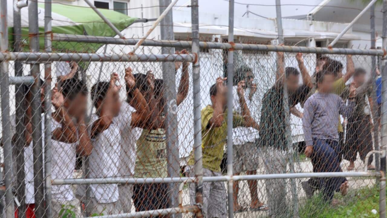 Asylum seekers at the Oscar compound in Manus Island