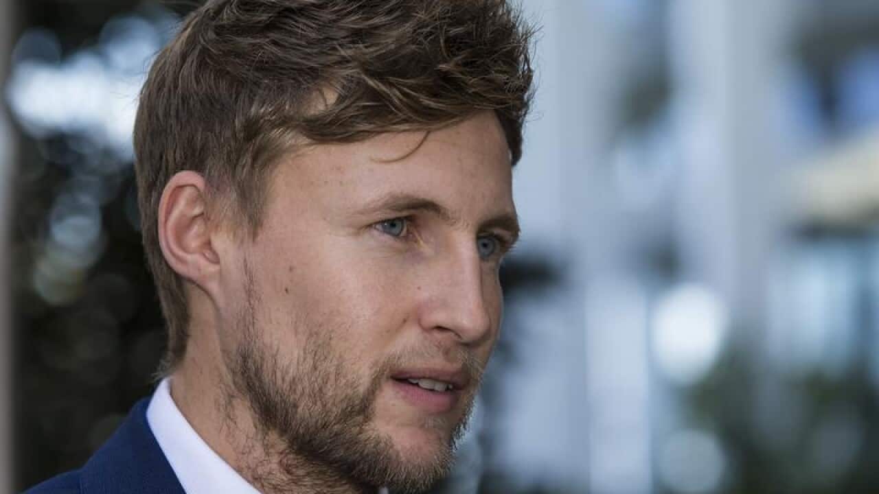 England Cricket Test captain Joe Root addresses the media.