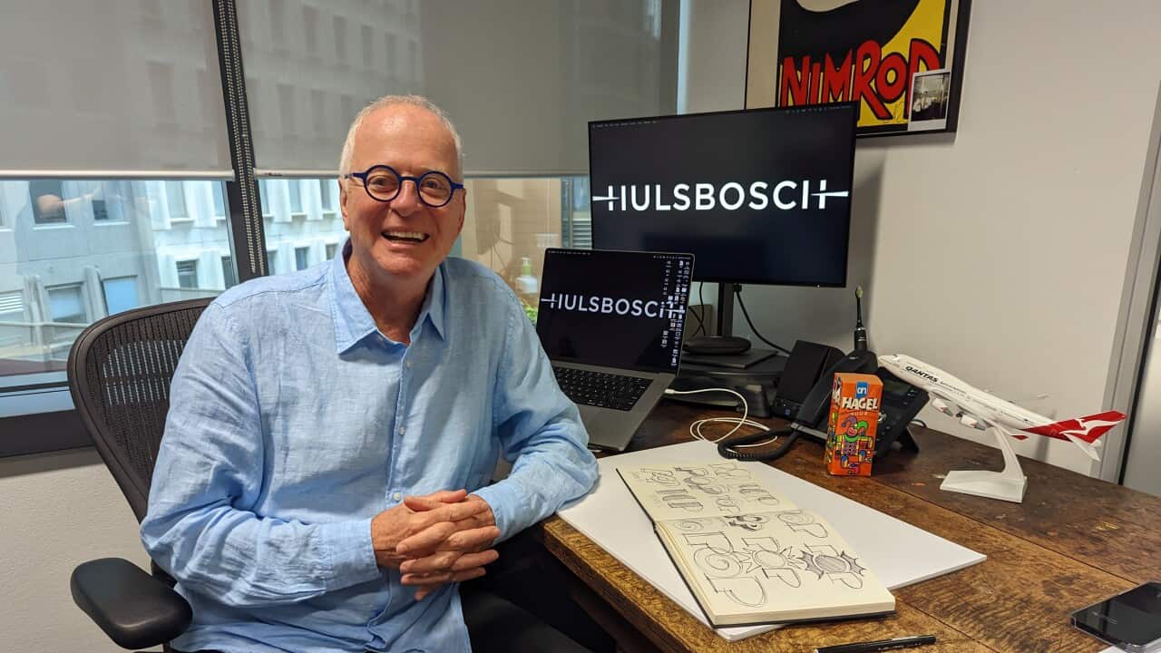 Dutch Australian Brand Designer Hans Hulsbosch at his North Sydney office - October 2022