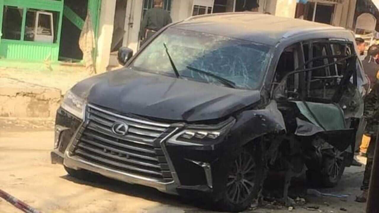 Bombed car in Kabul