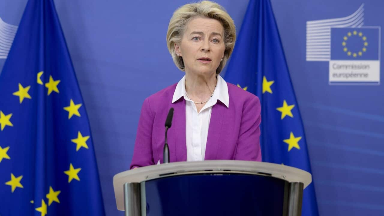 Ursula von der Leyen, president of the European Commission, during an update on the export of doses of anti-Covid-19 vaccines to more than 150 countries. Brussels, Belgium on October 18, 2021. Photo by Monasse T/ANDBZ/ABACAPRESS.COM.