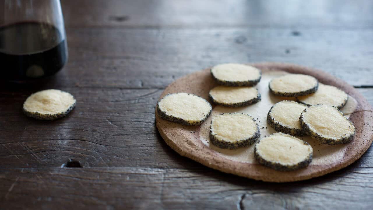 Parmesan and poppy seed biscuits SBS Food