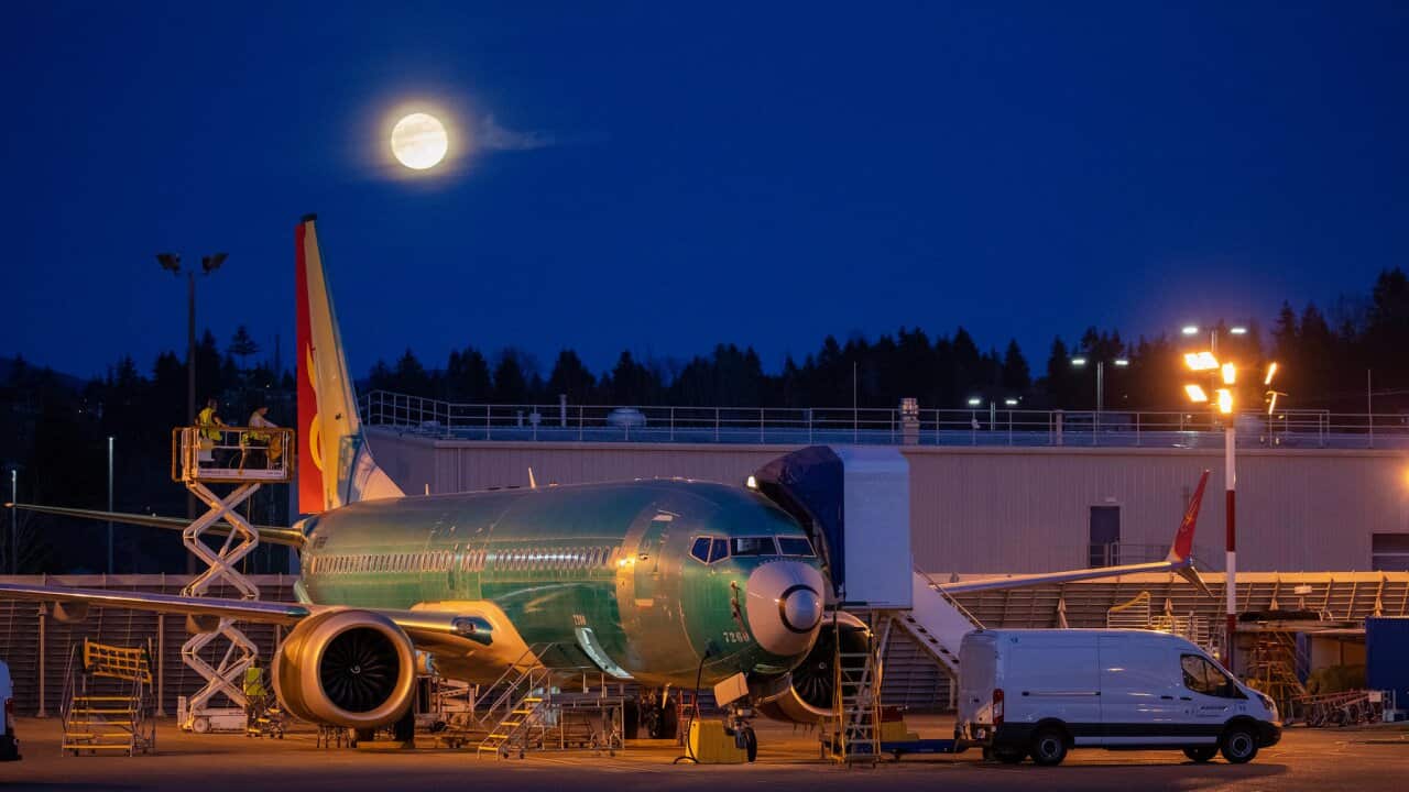 A 737 Max 8 at Boeing’s plant in Renton, Washington.