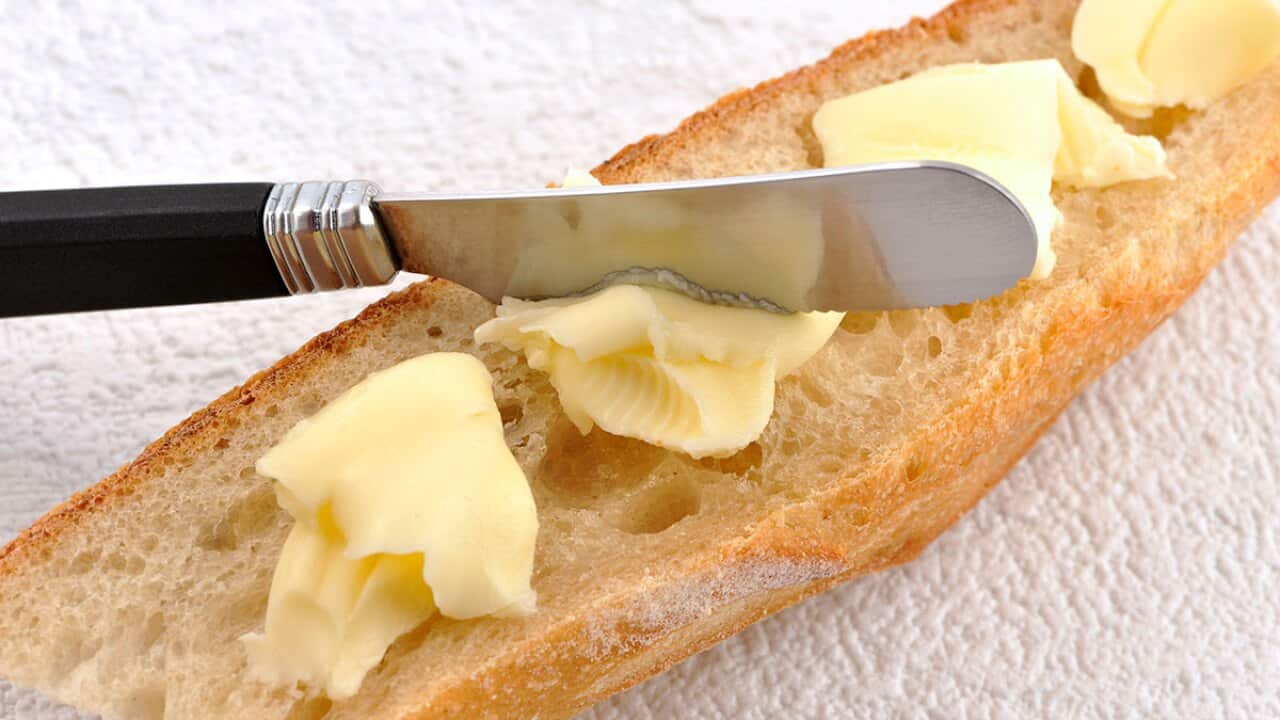 Butter on bread 