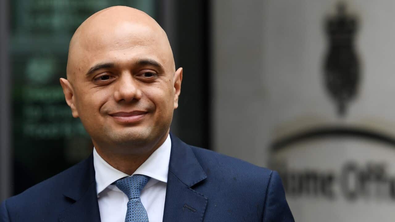  Sajid Javid meets the press following his appointment as the new British Home Secretary following resignation of Amber Rudd in London, Britain, 30 April 2018. 