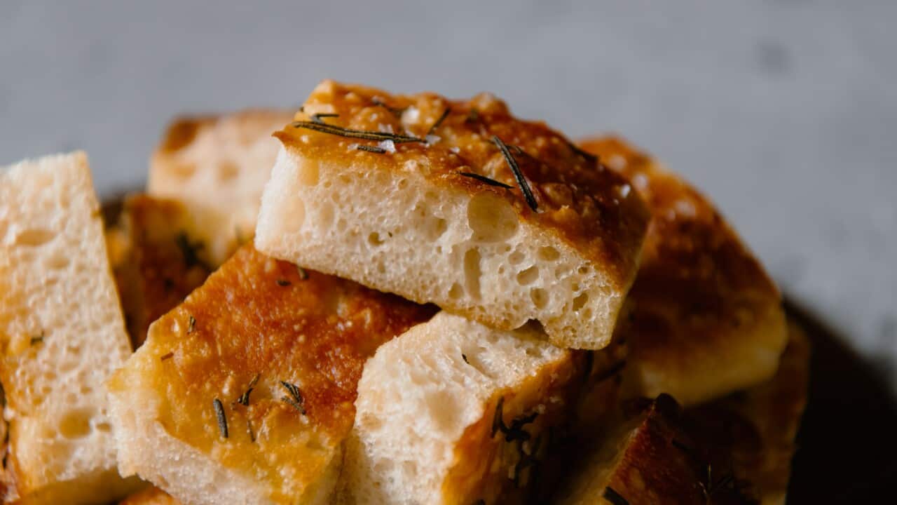 Chunky rosemary focaccia