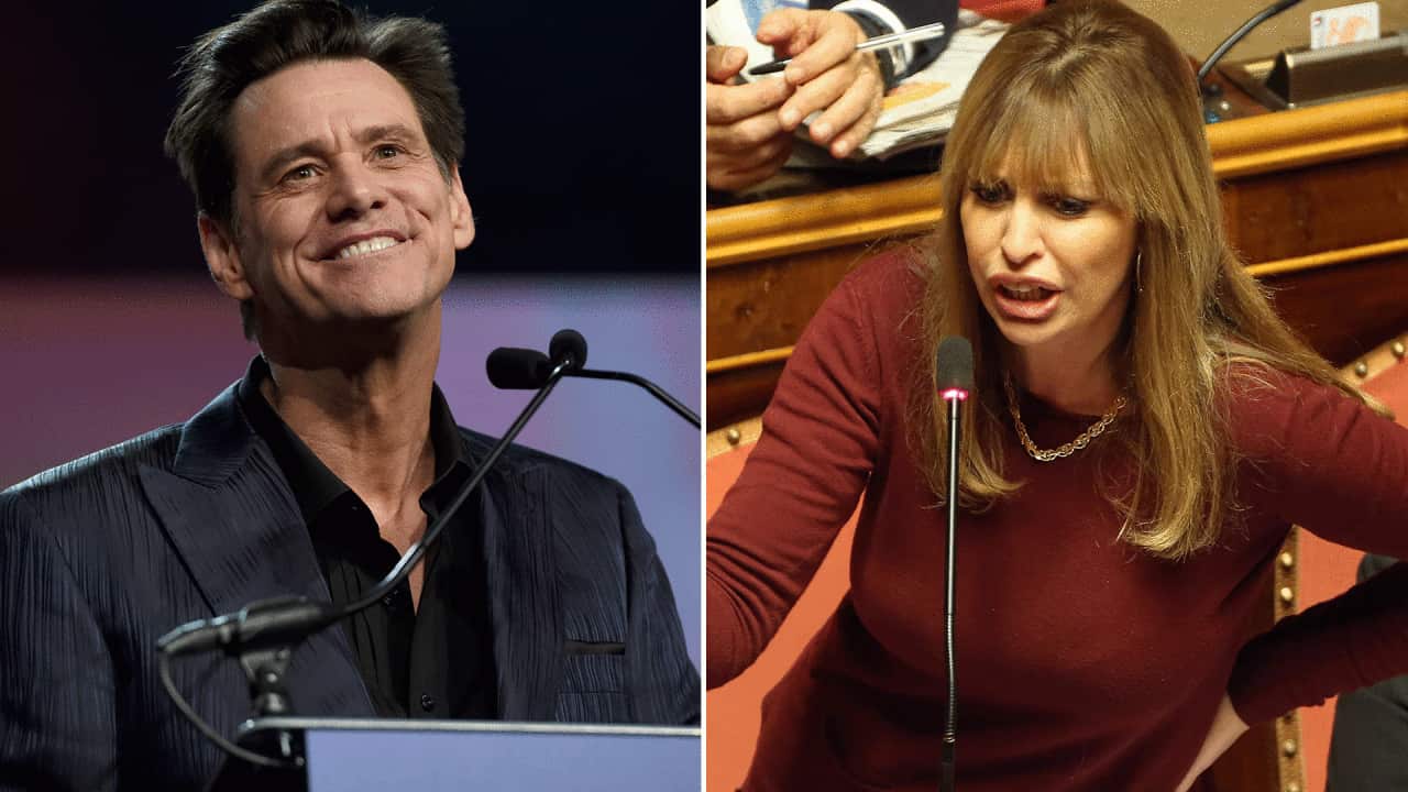 JIm Carrey and Alessandra Mussolini