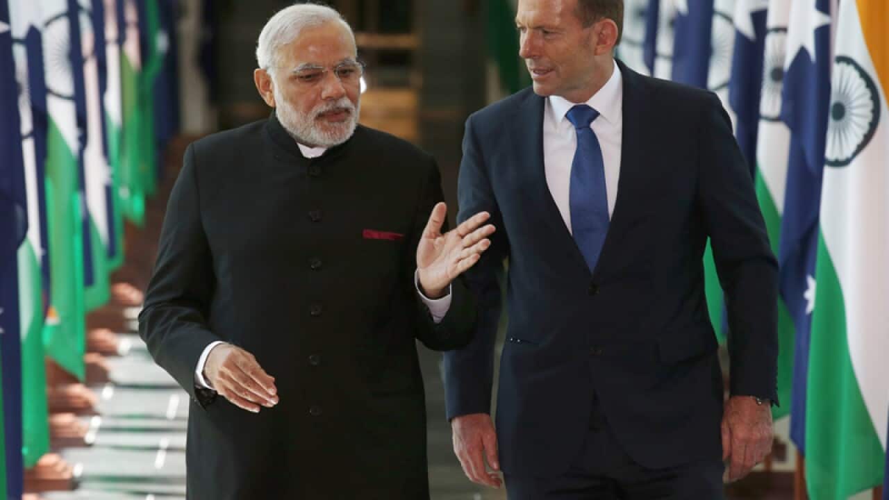 Tony Abbott and Narendra Modi.