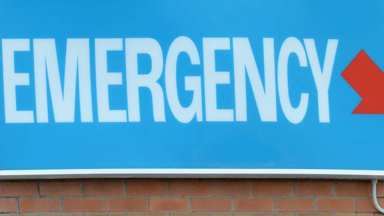 An emergency department sign