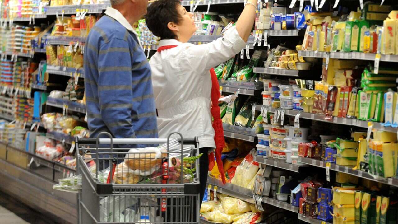 Shoppers inside a grocery store in Brisbane