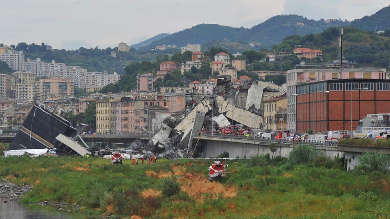 A highway bridge has partially collapsed near Genoa, Italy