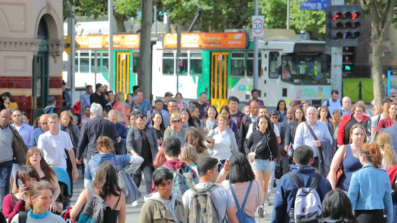 Busy street Melbourne Australia