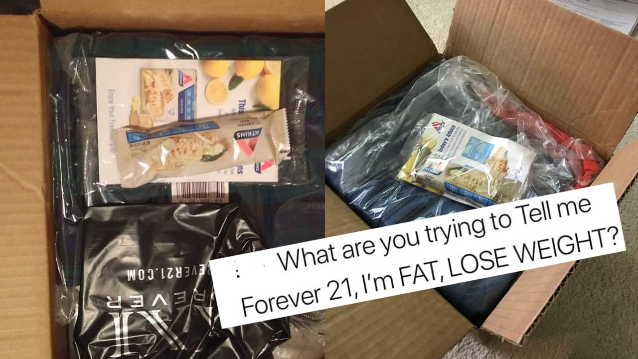 Forever 21 apologizes for sending Atkins bars with online orders