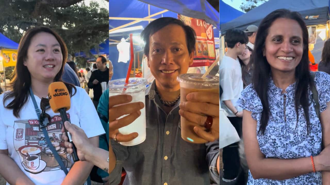 Warga Malaysia berbilang kaum memeriahkan Pasar Malam Glen Waverley di Victoria. Credit: SBS Malay