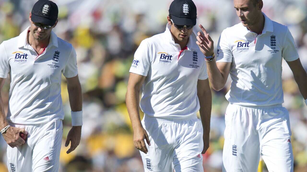 England players chat at the WACA