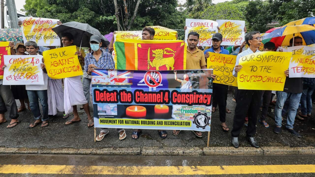 SRI LANKA BRITISH PROTEST CHANNEL4