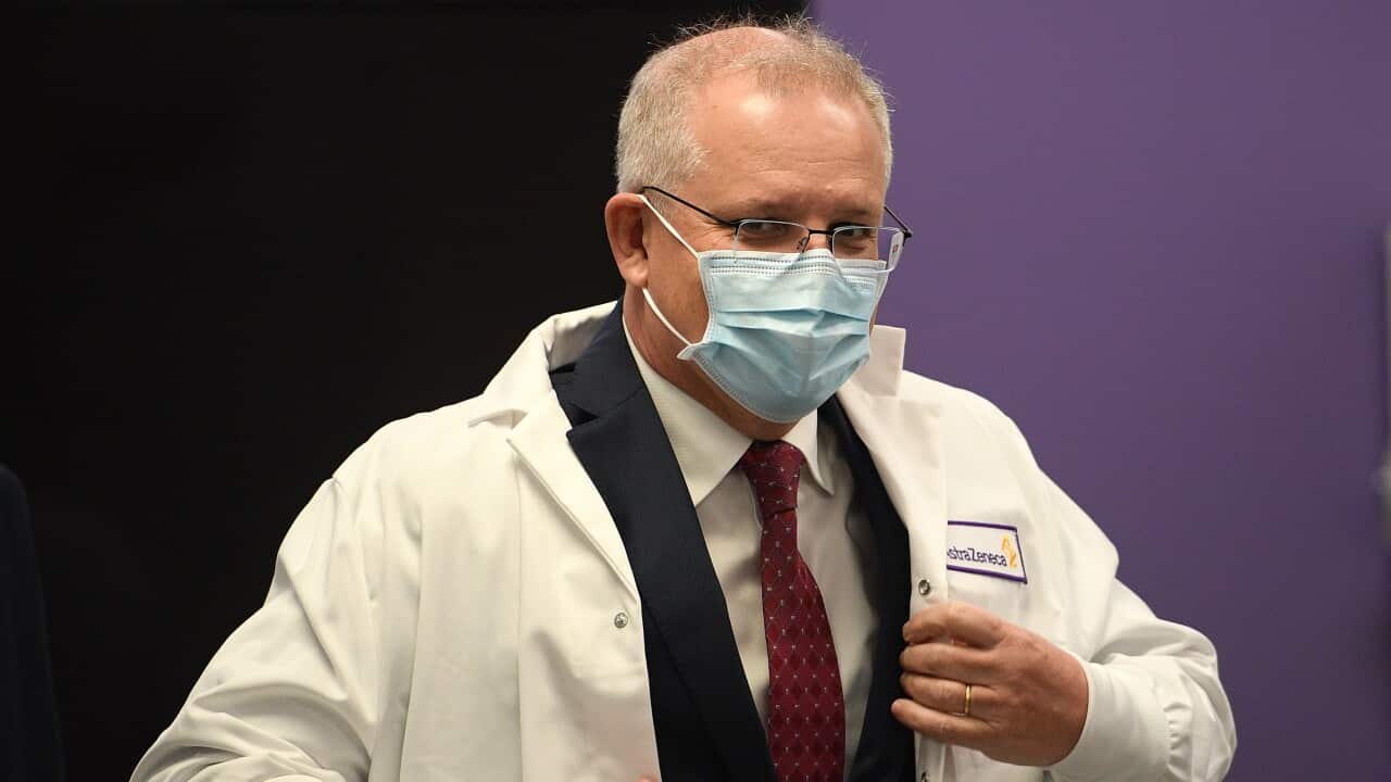 Prime Minister Scott Morrison visits AstraZeneca in Sydney, Wednesday, August 19, 2020. The Prime Minister announced Australians will be among the first in the world to receive a COVID-19 vaccine, if it proves successful, through an agreement between the
