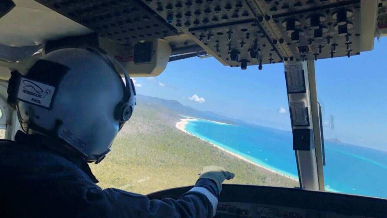 The RACQ helicopter was sent to rescue a second shark attack victim Thursday afternoon. 
