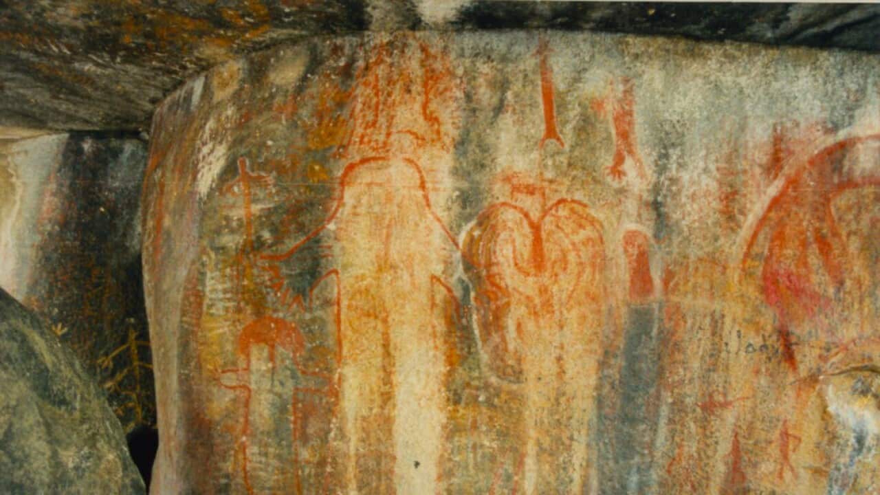 North American ancient Rock Art depicting a Sasquatch creature