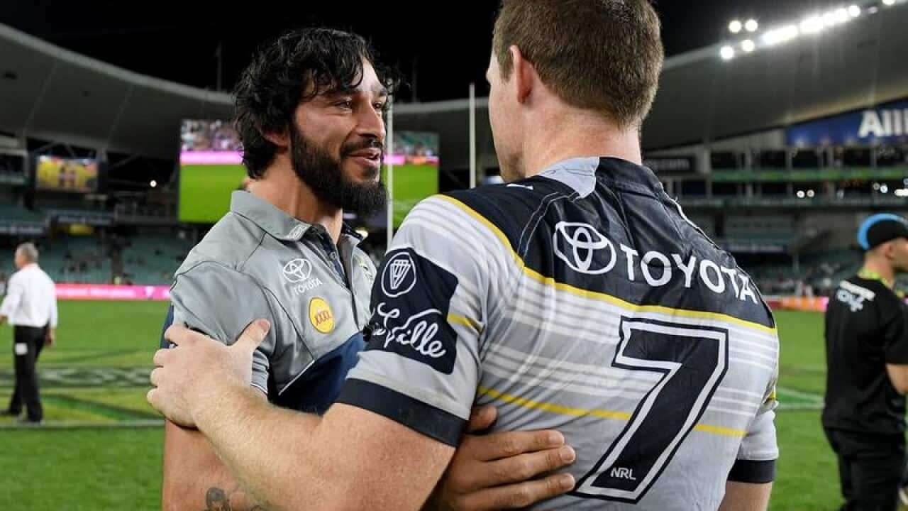 Johnathan Thurston and Michael Morgan.