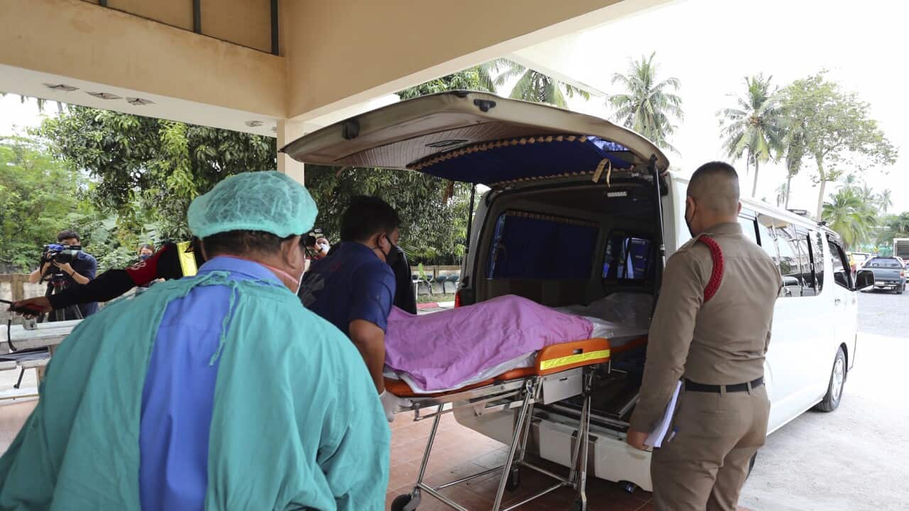 Shane Warne's remains being removed from Koh Samui Hospital in Thailand