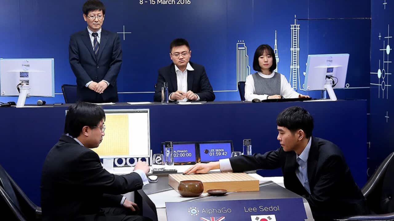 South Korean Go grandmaster Lee Se-dol vs AlphaGo