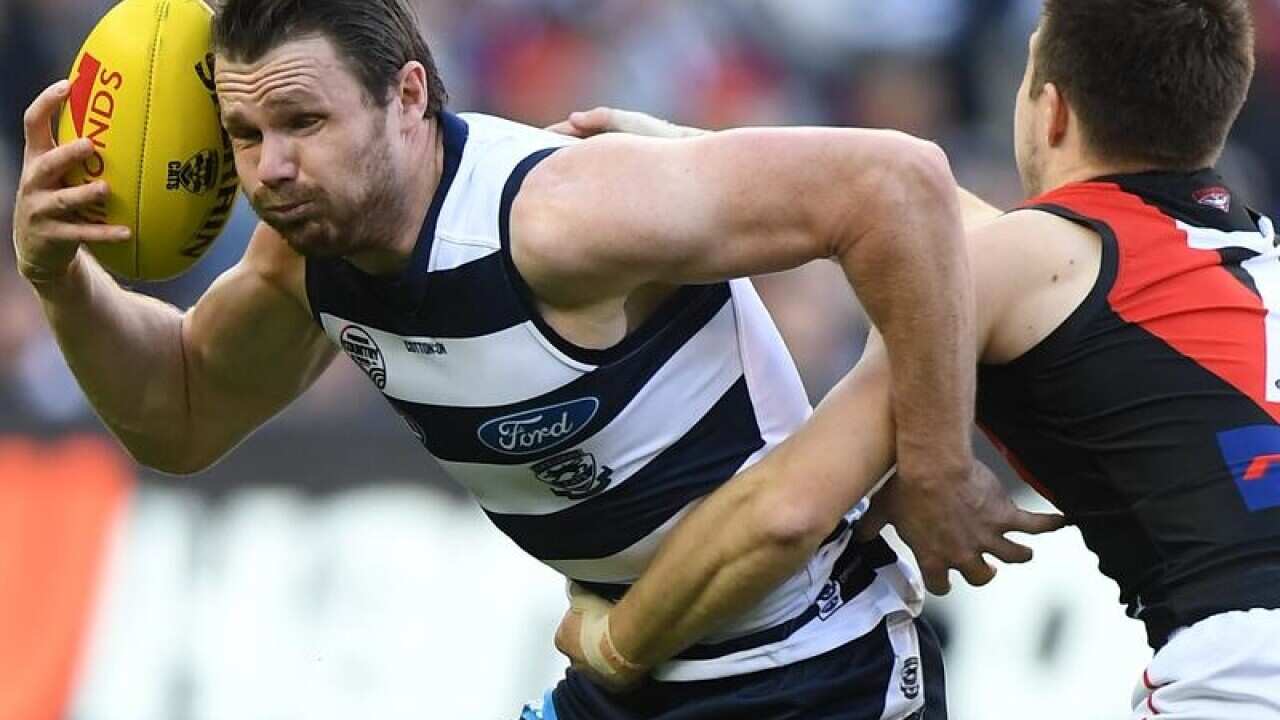 Patrick Dangerfield playing Essendon at the MCG