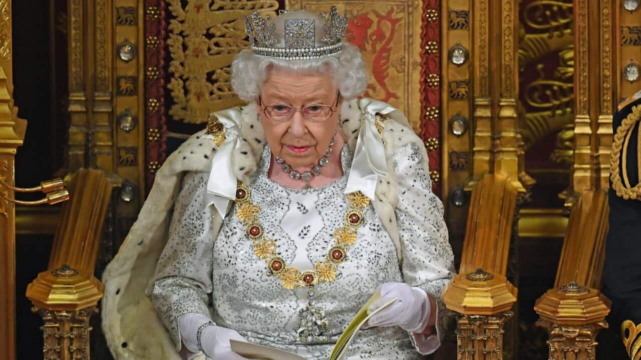 Queen Elizabeth II during the State Opening of Parliament at the Palace of Westminster in London