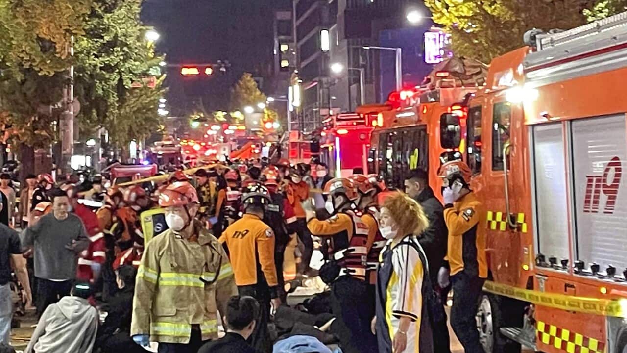 Falling down accident at Itaewon in Seoul, Korea