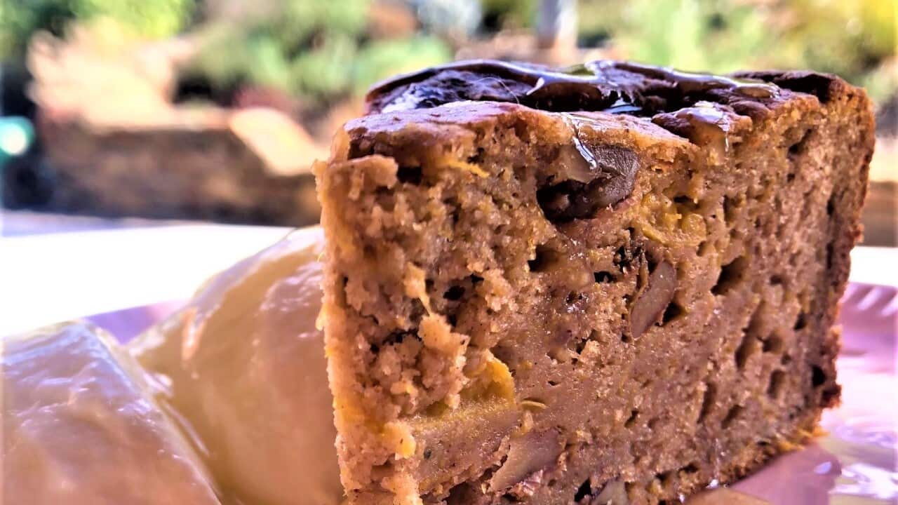 Cake with Pumpkin: Recipe by Chef Angela Nikolettou.