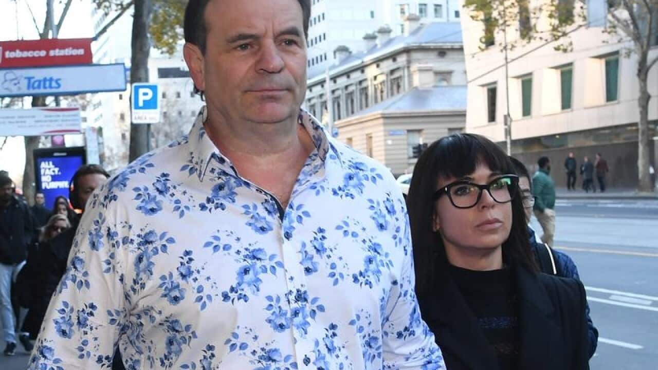 John Sekta and wife Emma Walters arrive at court.