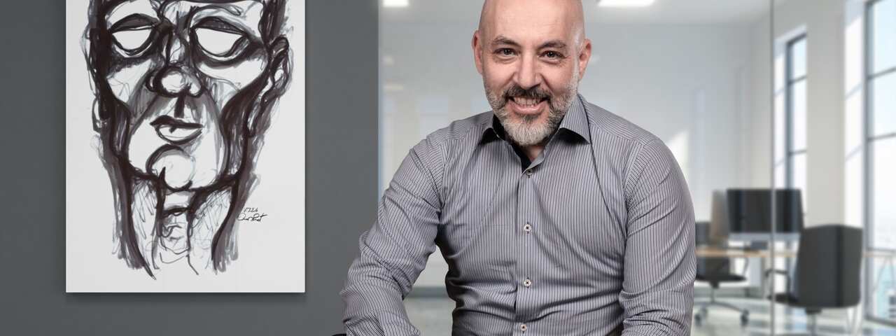 Dark,Gray,Office,Lobby,With,A,Concrete,Floor,,Loft,Windows