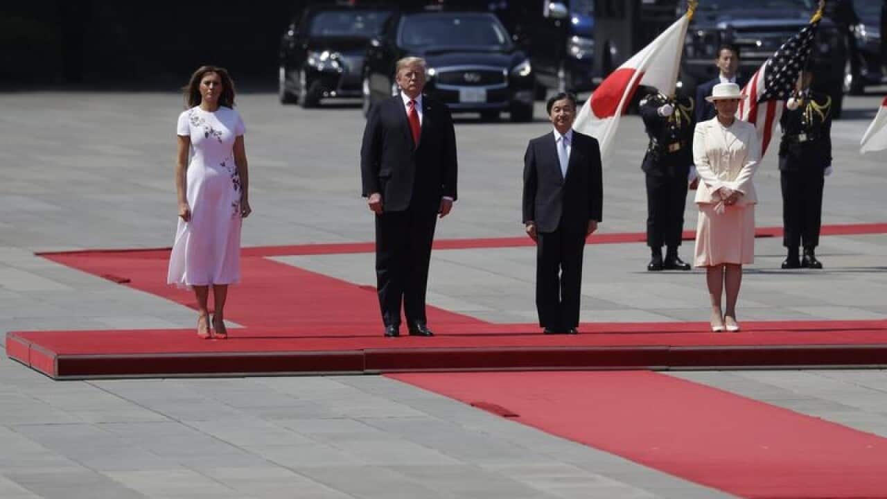 Donald Trump and Melania Trump with the Emperor and Empress of Japan.