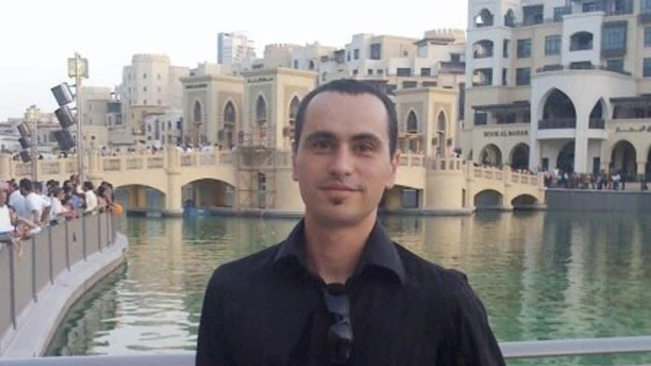 In this undated photograph provided by the advocacy group Detained in Dubai, British-Australian dual national Scott Richards