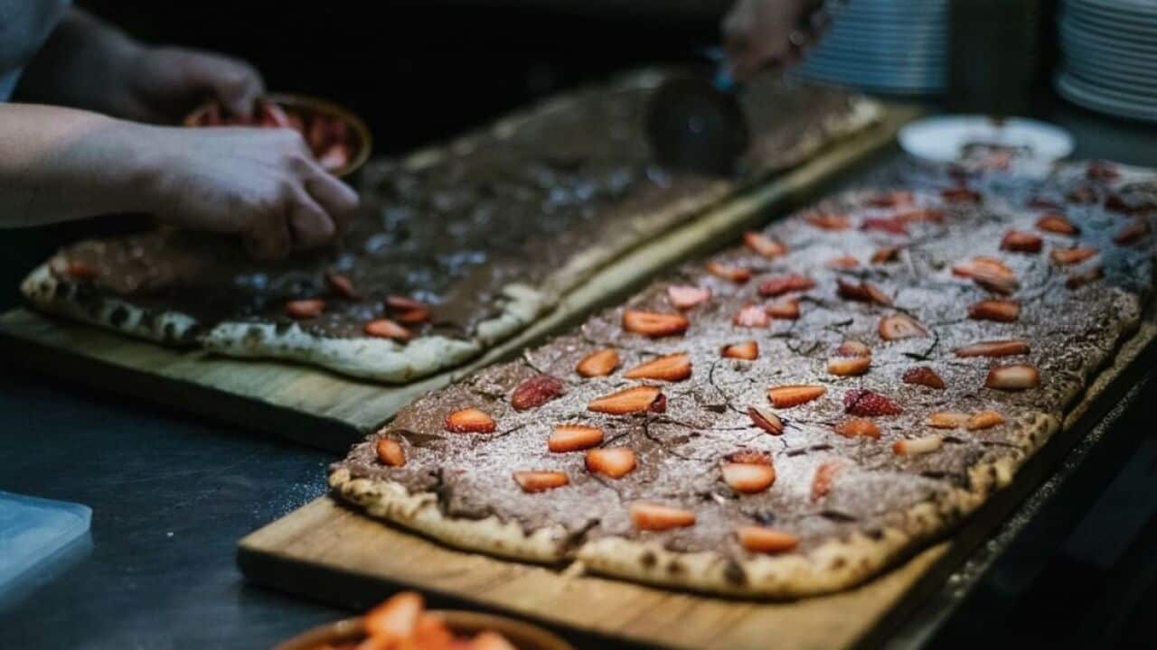 Metre-long pizza at Antica, Adelaide