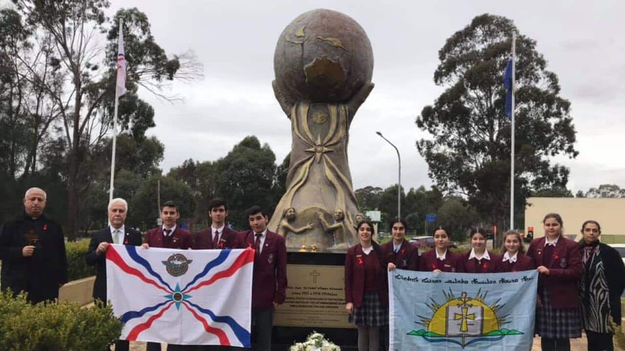 St. Narsai Assyrian Christian College students visiting the Assyrian Genocide Monument