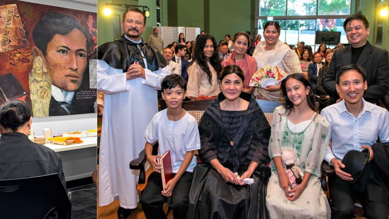 Dr Jose Rizal and actors at the recent Parting at Calamba