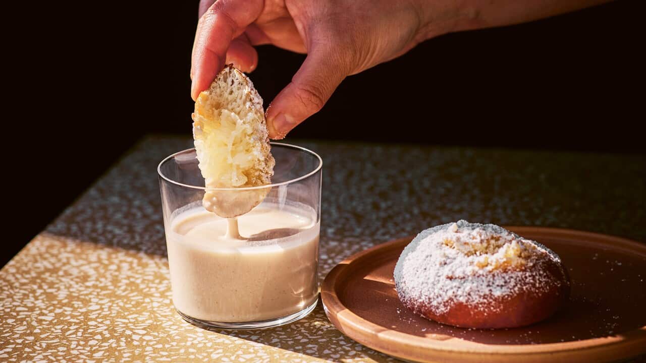 HamChimPengDoughnuts and rice-almond milk.jpg