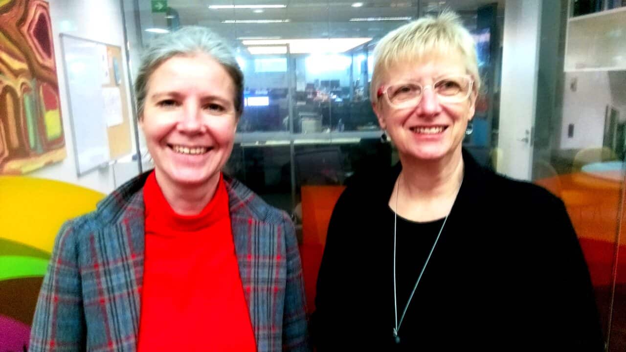 Sonja Griegoschewski Institutsleiterin Australien (L) Marina Shine Beauftragte für Bildungskooperation Deutsch