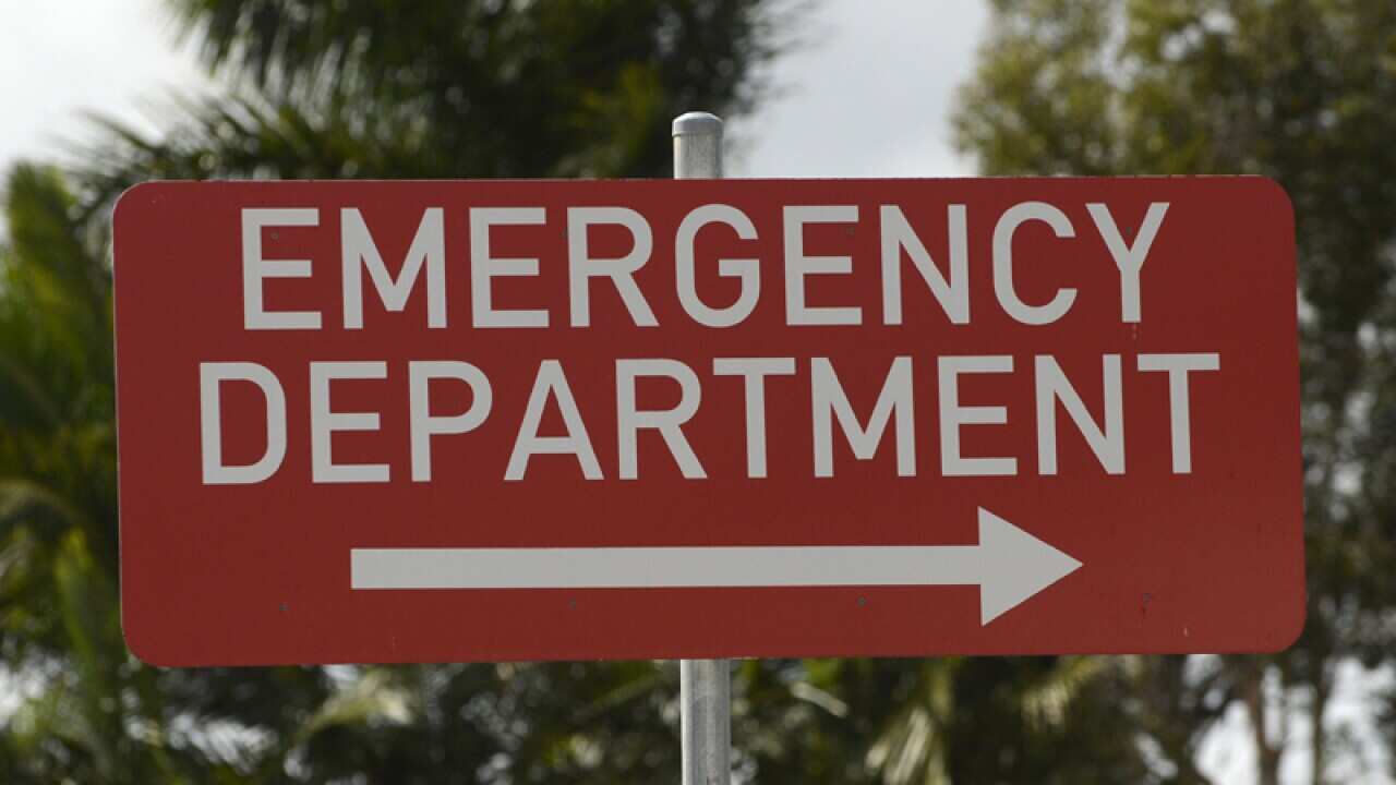 An emergency department sign