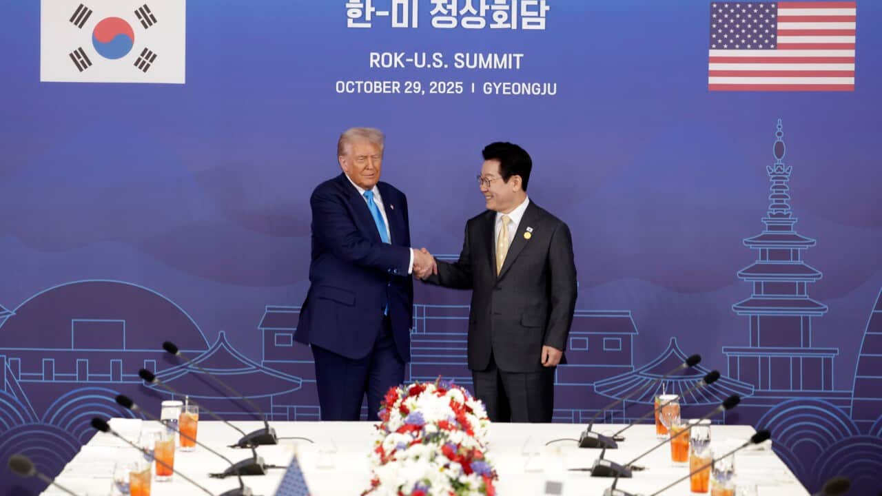 US President Trump arrives in South Korea