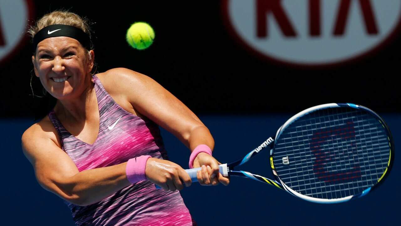 Victoria Azarenka of Belarus returns the ball to Sloane Stephens of the US - AAP-1.jpg