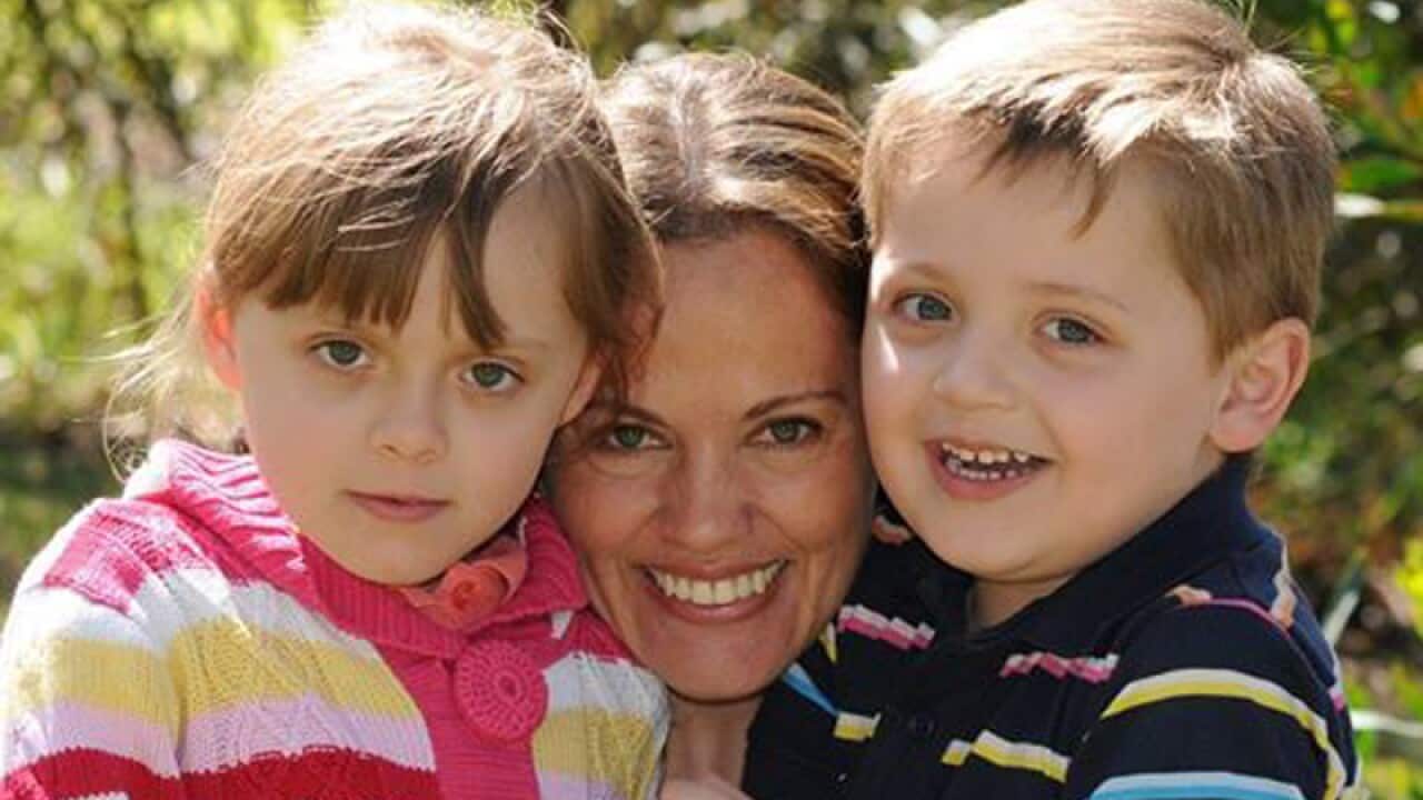 Maria Lutz with children Elisa (left) and Martin