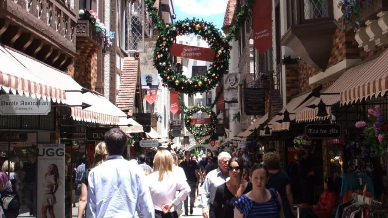 A Shopping Mall in Perth - Western Australia decked out for Christmas
