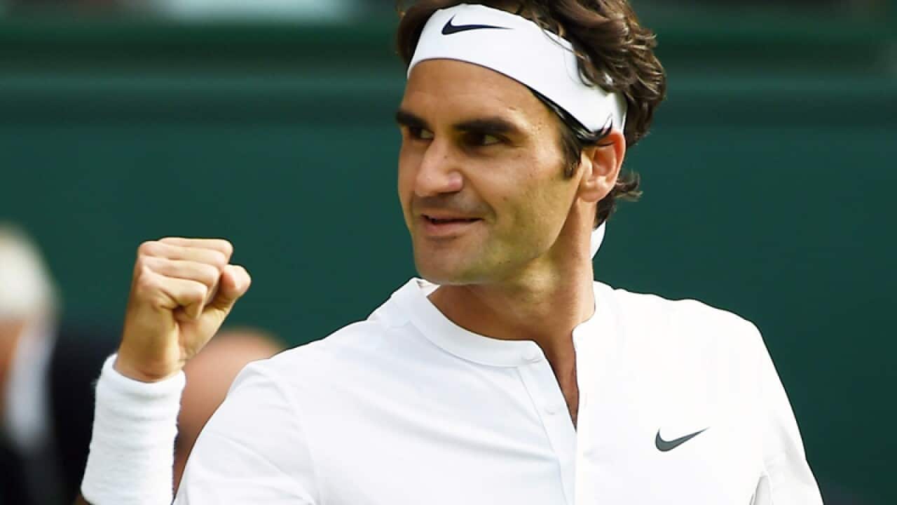 Roger Federer during Wimbledon