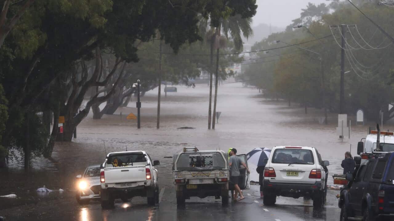 Flooded scenes in Lismore, NSW, 2022.