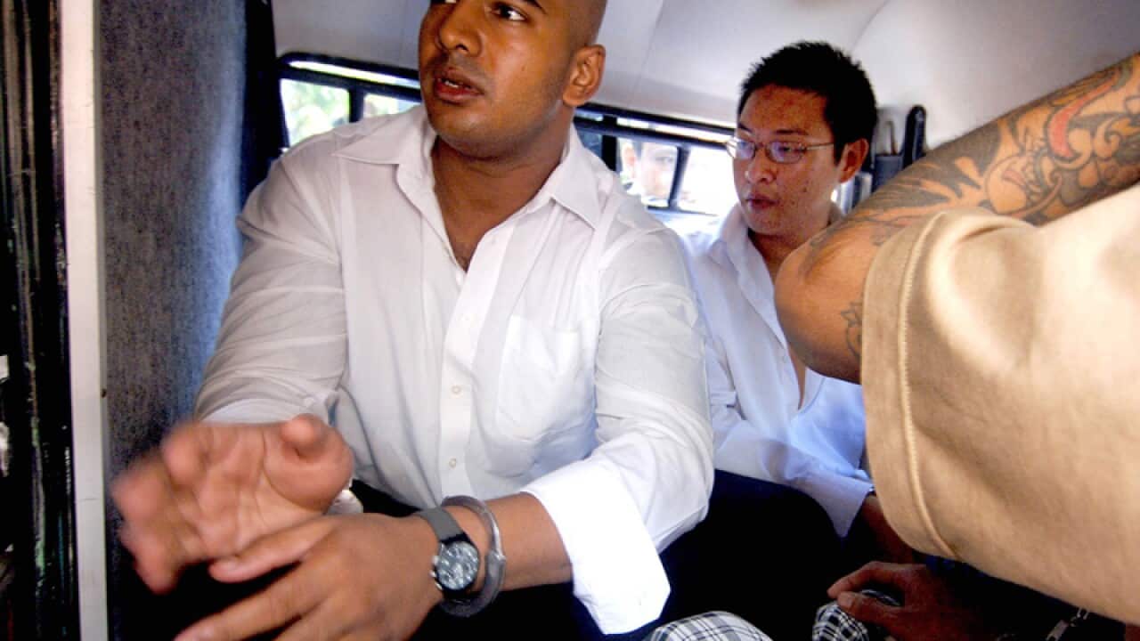 "Bali Nine" enforcer, Myuran Sukumaran (L) and mastermind Andrew Chan