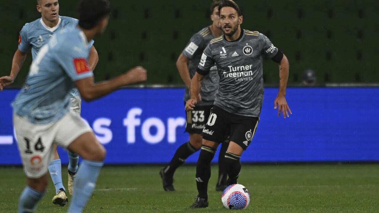 Milos Ninkovic of Western Sydney Wanderers FC in action during the Melbourne City FC v Western Sydney Wanderers FC