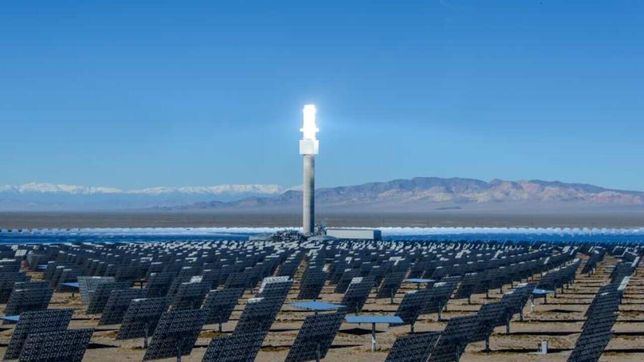 artist impressions for the solar thermal power plant